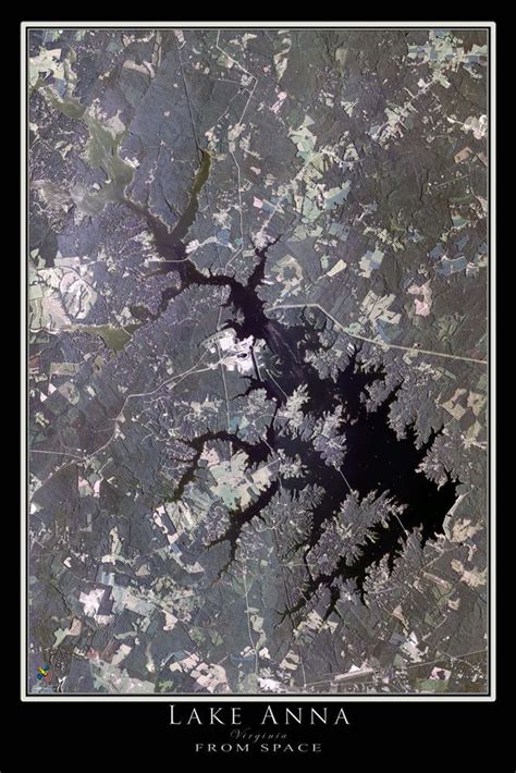 The Lake Anna Virginia Satellite Poster Map In 2022 Map Poster Lake