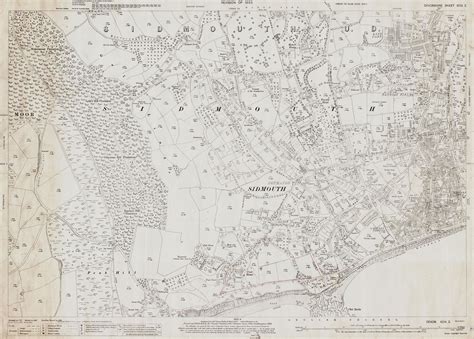 Old Ordnance Survey Map Of Sidmouth West Devon In 1933