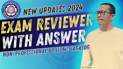 2024 LTO EXAM REVIEWER NON PROFESSIONAL DRIVER S LICENSE TAGALOG