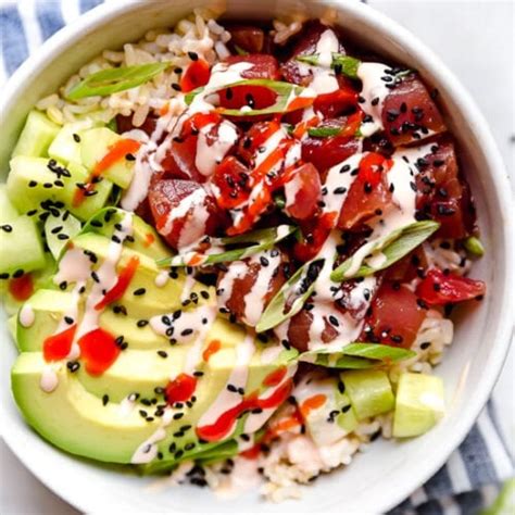 Spicy Tuna Poke Bowl (Obsessed!) - Skinnytaste