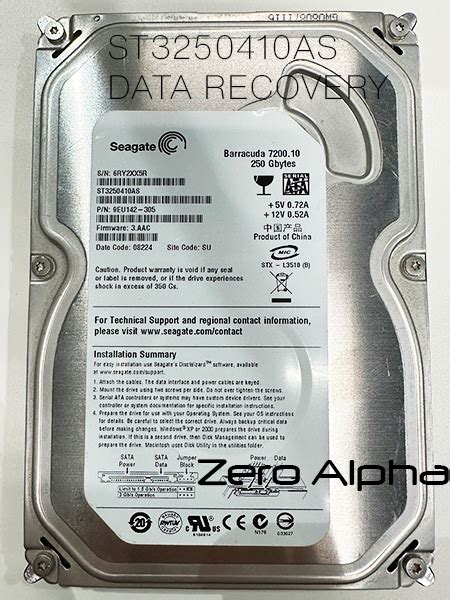 Seagate ST3250410AS 250 GB Barracuda 7200.10 Data Recovery