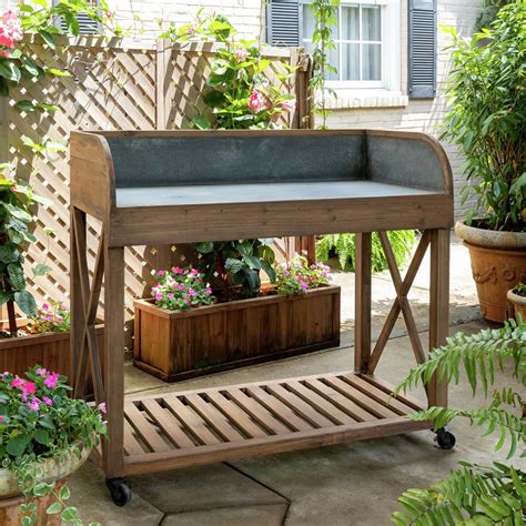 Park Hill Zinc Top Potting Table