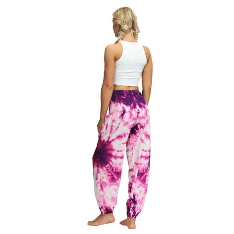 One Size Printed Women Yoga Pants Blend Bohemia Tie Dyed Colored