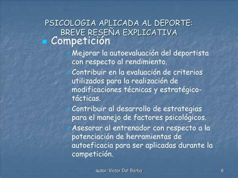 Ppt Psicologia Aplicada Al Deporte Rese A Explicativa Powerpoint