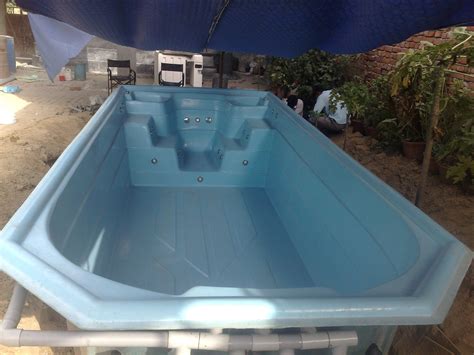 Blue Outdoor Prefabricated Fiberglass Swimming Pool For Hotels Resorts