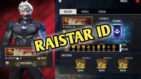 Raistar Free Fire Id Free Fire Raistar Game Id Number Indian Most