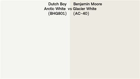 Dutch Boy Arctic White Bhg801 Vs Benjamin Moore Glacier White Ac 40 Side By Side Comparison