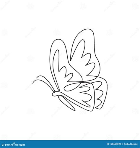 Single Continuous Line Drawing Of Luxury Butterfly For Corporation Logo