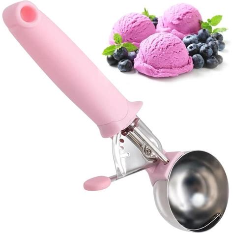 Cuillère À Glace Avec Éjecteur 6Cm Cuillère À Crème Glace En Acier