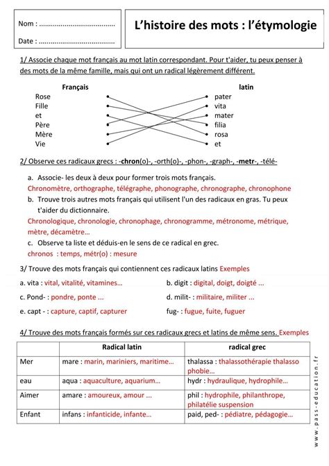 L Histoire Des Mots L Tymologie Pass Education