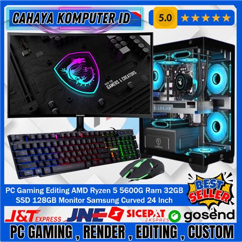 Jual Pc Gaming Fullset Amd Ryzen G Ram Gb Ssd Gb Lengkap Led