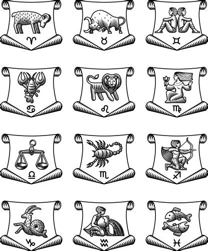 Zodiac Signs Royalty Free Vector Image Vectorstock