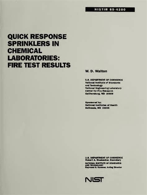 Fillable Online Nvlpubs Nist Quick Response Sprinklers In Chemical