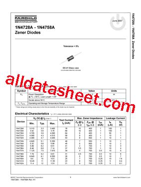 1N4749A Datasheet(PDF) - Fairchild Semiconductor