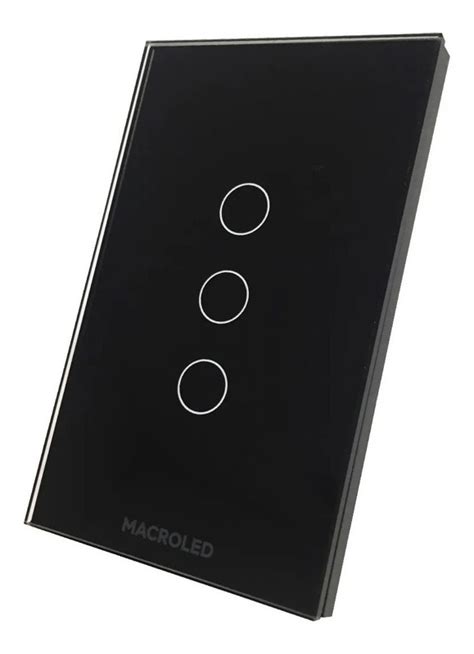 Tecla de Pared Smart Táctil 3 Canales Macroled Alexa Siri MACROLED