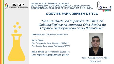 CONVITE DEFESA TCC 2022 DANILO ATAÍDE Química