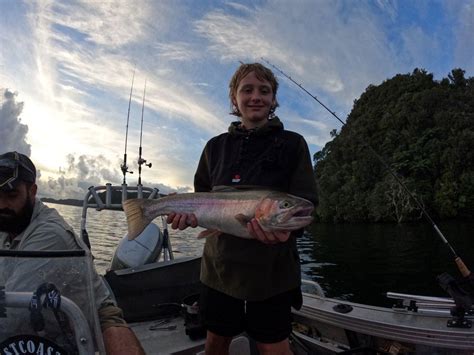 Jigging For Trout On Lake Rotoiti North Island New Zealand Fly