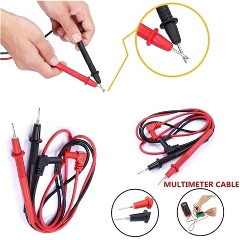 1 Pair Digital Multimeter Wires Test Leads Probe Measuring Cable Pin Needle Tip Cords Tester