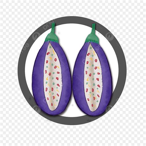 Cartoon Eggplant Clipart Transparent Background Cartoon Hand Drawn