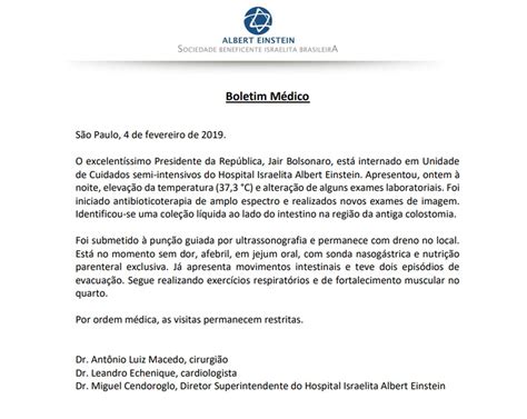 Após elevação de temperatura Bolsonaro passa a tomar antibiótico e