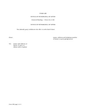 Fillable Online FORM 49B Courts Of Justice Act NOTICE OF WITHDRAWAL