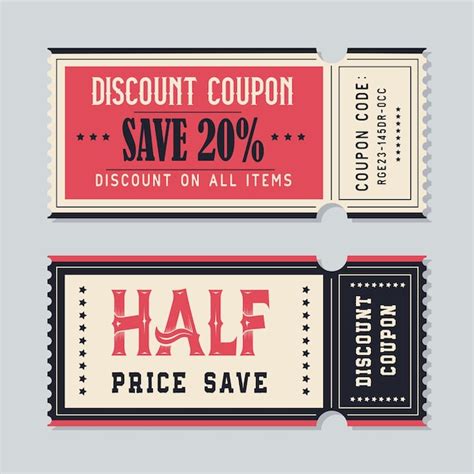 Premium Vector Discount Coupon Sale Voucher Tag Vintage Style