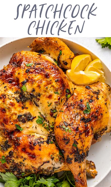 Spatchcock Chicken With Garlic Herb Butter Aprons