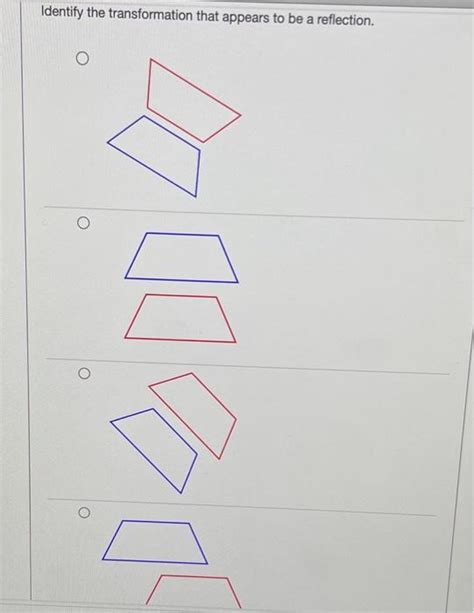 Solved Identify The Transformation That Appears To Be A Chegg