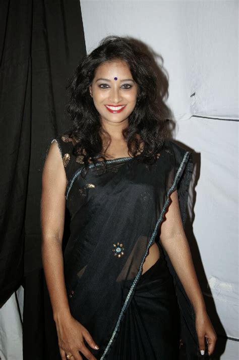 Bhanu Hot Photos In Black Saree At Tanu Monne Vellipoyindi Audio Launch Hot PHOTOSHOOT