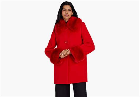 Faux Fur Trim Anita Coat Kate Spade New York Kate Spade New York