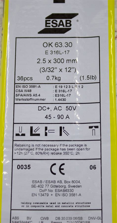ESAB OK 63.60 2,5mm 36stk 0,7kg - TOOLFARM