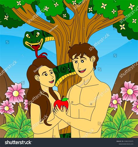 14 Bible Drawing Adam And Eve For Kid Images, Stock Photos, 3D objects ...