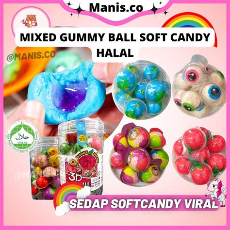 30 Pcs Halal Mix Planet Gummy Jelly Ball Soft Candy Sour Gula Gula