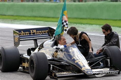 Gerhard Berger with Ayrton Senna's sister Viviane and her son Bruno at ...