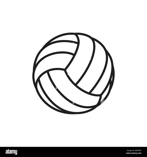 Einfacher Klassischer Volleyball Umriss Schwarze Linie Lineart Symbol