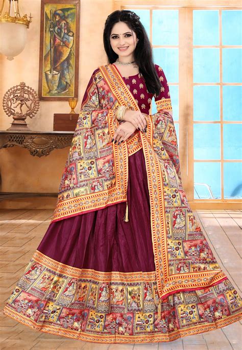 Wine Silk Navratri Chaniya Choli 270548