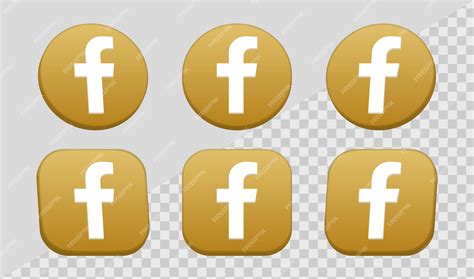 3d Facebook Icoon Logo In Moderne Gouden Cirkel En Vierkant Frame Voor
