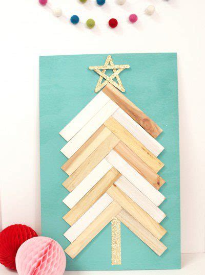 Wood Shim Holiday Christmas Tree Art By Petite Party Studio Rebecca