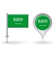 Saudi Arabian Pin Icon And Map Pointer Flag Vector Image