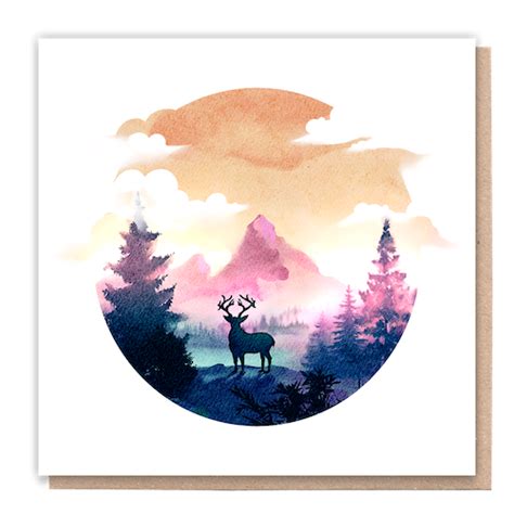 Stoic Deer Naked X6 1 Tree Cards Wholesale