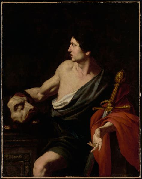 David with the Head of Goliath (1630s) by Pietro Novelli - Public Domain Bible Painting