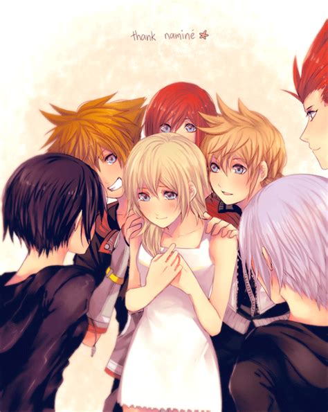 Kingdom Hearts Sora And Kairi And Roxas And Namine Drawing