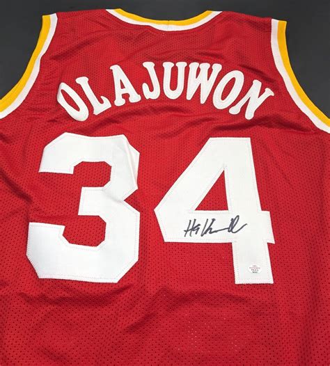 Hakeem Olajuwon Houston Rockets Autographed Signed Jersey With Etsy