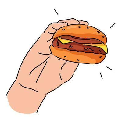 Hand Holding Burger Vector Art, Icons, and Graphics for Free Download