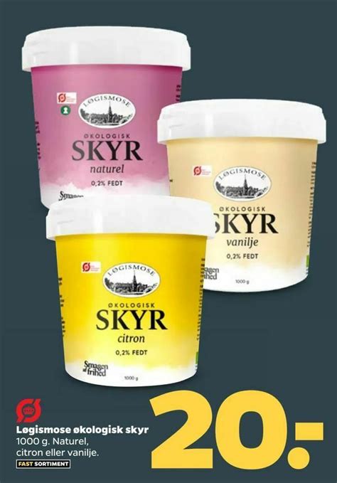 Løgismose økologisk skyr tilbud hos Netto