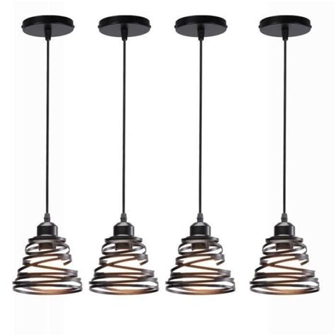 Lustre Suspension Uni Lustre R Tro Cage Forme De Ressort Suspension