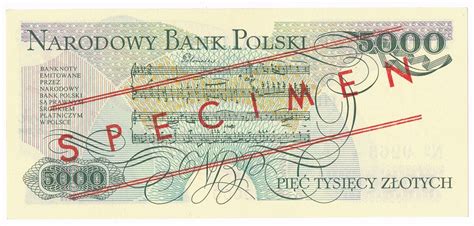 Banknot Prl Z Otych Seria A Wz R Specimen Archiwum