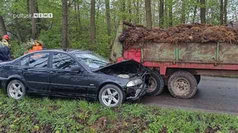 Zderzenie samochodu osobowego z ciągnikiem