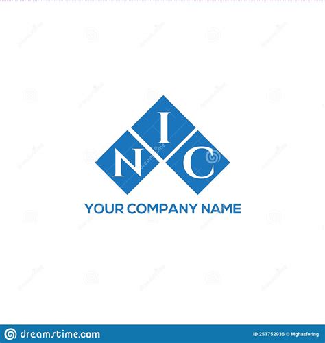 Nic Letter Logo Design On White Background Nic Creative Initials