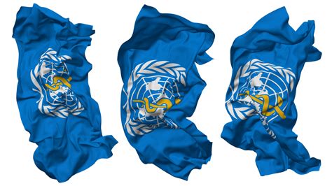 World Health Organization Who Flag Waves Isolated In Different Styles